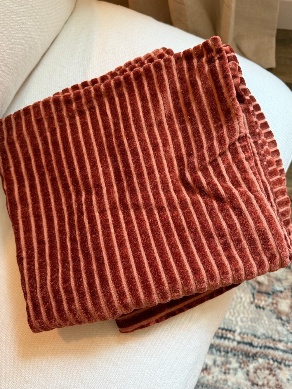 Set of 2 Arhaus Rust Velvet Pillow Covers